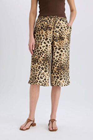 DeFacto Yüksek Esnek Belli Leopar Viskon Kapri I6823AZ25SMBK81