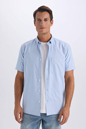 Regular Fit Polo Yaka Oxford Yazlık Kısa Kollu Gömlek