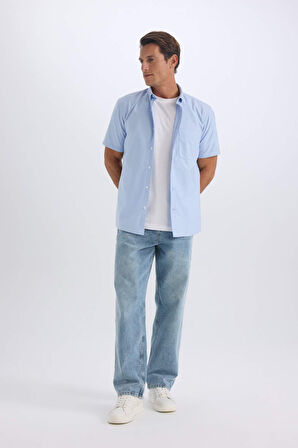 Regular Fit Polo Yaka Oxford Yazlık Kısa Kollu Gömlek