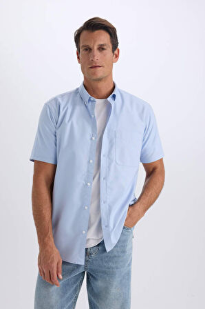 Regular Fit Polo Yaka Oxford Yazlık Kısa Kollu Gömlek