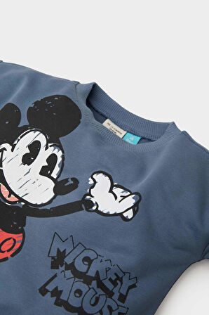 Erkek Bebek Disney Mickey & Minnie Bisiklet Yaka Sweatshirt 