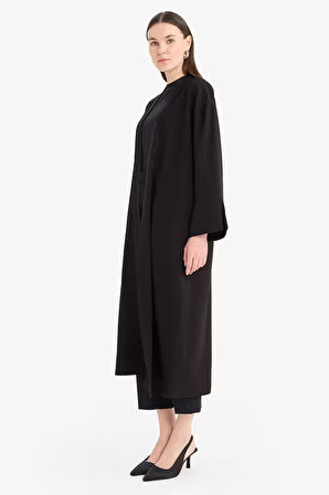 Relax Fit Basic Düz Midi Kimono