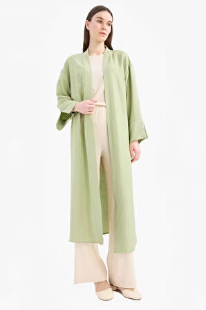 Relax Fit Basic Düz Midi Kimono