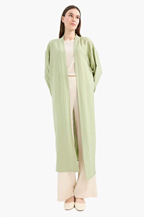 Relax Fit Basic Düz Midi Kimono