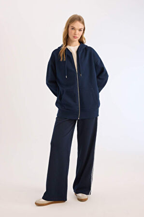 DeFacto 	Coool Wide Leg Eşofman Altı Basic Düz Beli Lastikli Geniş Bol Paça E5374AX25SPNV241