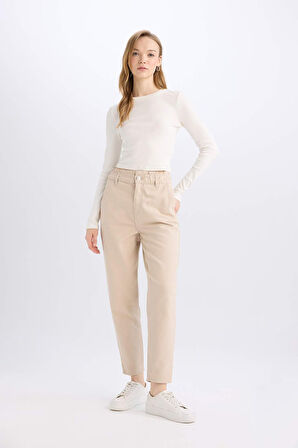 DeFacto Paperbag Gabardin Kumaş Pantolon Standart Paça Cepli S2790AZ25SPBG115