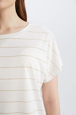 DeFacto Bisiklet Yaka Kısa Kollu Tişört E6075AX25SPER105