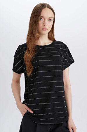 DeFacto Bisiklet Yaka Kısa Kollu Tişört E6075AX25SPBK81