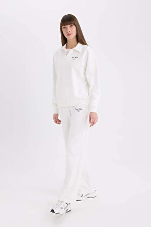 DeFacto Wide Leg Eşofman Altı Baskılı Beli Lastikli Geniş Bol Paça E6079AX25SPER105