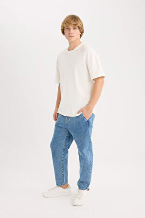 DeFacto Relaxed Slouchy Fit Rahat Kesim Düz Paça Jean Yıkamalı Pantolon E5387AX25SPNM28