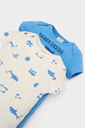 DeFacto Erkek Bebek Yenidoğan Baskılı Penye 2'li Kısa Kollu Tulum E4017A525HSBE277