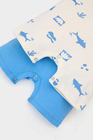 DeFacto Erkek Bebek Yenidoğan Baskılı Penye 2'li Kısa Kollu Tulum E4017A525HSBE277