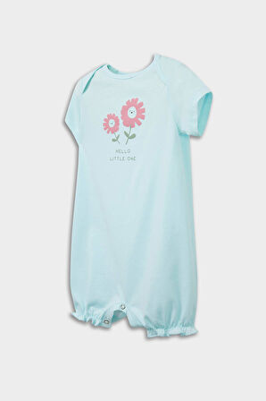 DeFacto Kız Bebek Yenidoğan Çiçekli Penye 2'li Kısa Kollu Tulum E4026A525HSWT47