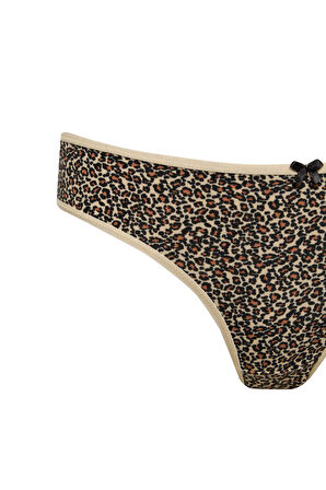 DeFacto Leopar Desenli 3'lü Paketli Slip Külot-Fall in Love E4882AX25SPBK81