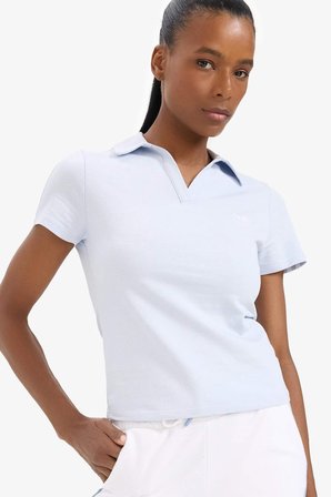 DeFacto Slim Fit Dar Kesim Polo Yaka Baskılı Sporcu Kısa Kollu Tişört D9299AX25SPBE337