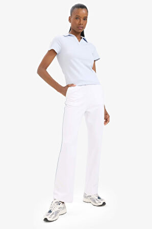 DeFactoFit Slim Fit Dar Kesim Polo Yaka Baskılı Sporcu Kısa Kollu Tişört D9299AX25SPBE337