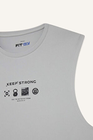 DeFactoFit Boxy Fit Baskılı Bisiklet Yaka Sporcu Atlet E7517AX25AUGR91