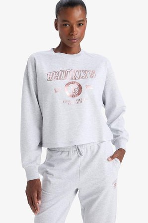 DeFacto Aırtech NBA Brooklyn Nets Bisiklet Yaka Sporcu Sweatshirt E8863AX25AUGR421