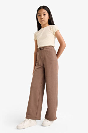 Kız Çocuk Wide Leg Beli Lastikli Geniş Paça Eşofman Altı