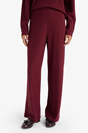 Wide Leg Fitilli Kaşkorse Beli Lastikli Pantolon 
