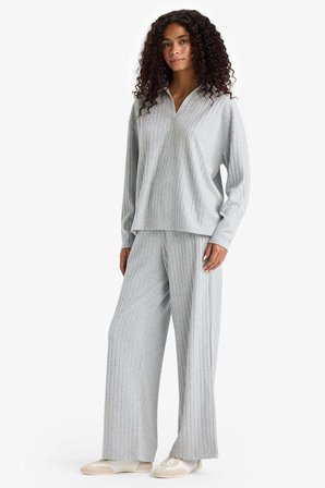 DeFacto Wide Leg Fitilli Kaşkorse Beli Lastikli Pantolon F1012AX25AUGR210