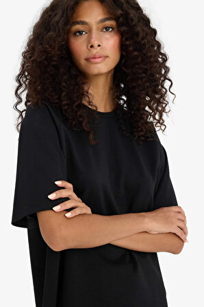 Relax Fit Bisiklet Yaka Modal Kısa Kollu Tişört