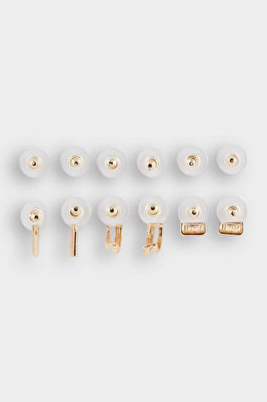 DeFacto Kadın 6'lı Gold Küpe F0705AXNSGD1