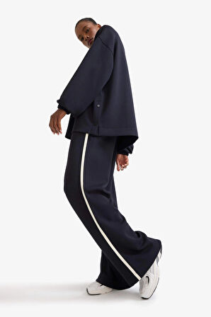Defacto D1458 Siyah DeFactoFit Wide Leg Geniş Paça Cepli Standart Boy Modal Soft Touch Pantolon