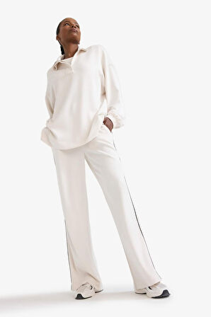 DeFactoFit Wide Leg Geniş Paça Uzun Boy Skuba Dalgıç Kumaş Sporcu Pantolon