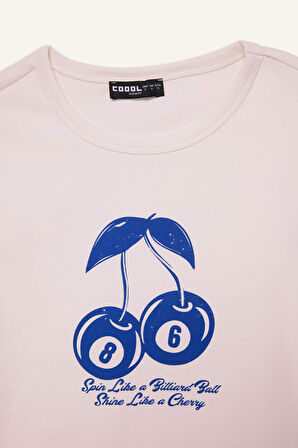 DeFacto Coool Fitted Bisiklet Yaka Baskılı Ribana Kısa Kollu Tişört E8476AX25SPWT32