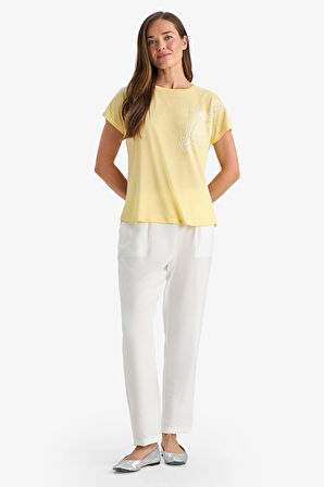 Wide Leg Cep Detaylı Düz Paça Pantolon