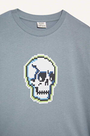 DeFacto Erkek Çocuk Bisiklet Yaka Baskılı Kısa Kollu Tişört E4161A825SMBE801