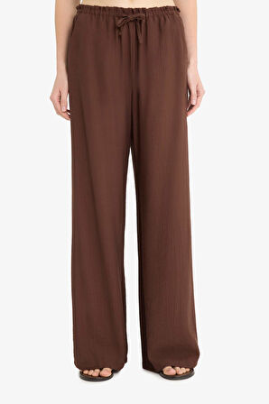 Wide Leg Çift Cepli Yüksek Esnek Belli Geniş Paça Pantolon