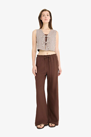 Wide Leg Çift Cepli Yüksek Esnek Belli Geniş Paça Pantolon