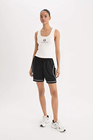 DeFactoFit NBA Brooklyn Nets Slim Fit Dar Kesim U Yaka Ribana Sporcu Atlet E2358AX25SMER105