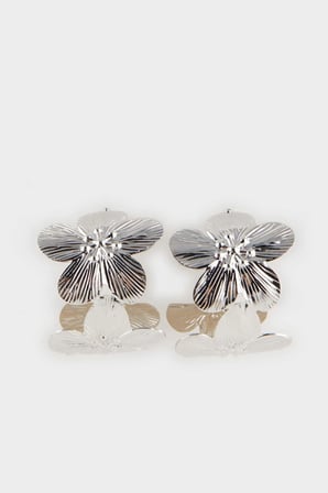Kadın Çiçekli Silver Küpe