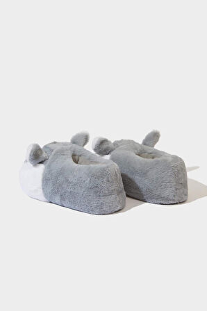 Erkek Hayvan Desenli Düz Taban Panduf