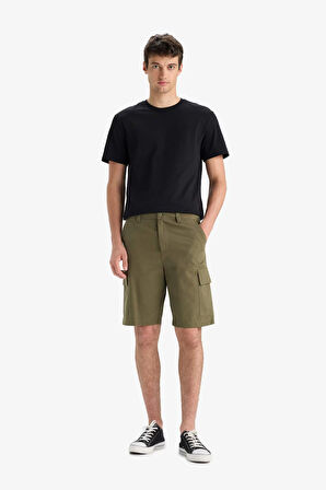 DeFacto %100 Pamuk Regular Kargo Cepli Bermuda Şort E1708AX25SMKH447