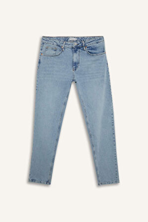 Slim Tapered Fit Dar Kalıp Normal Bel Daralan Paça Jean Pantolon