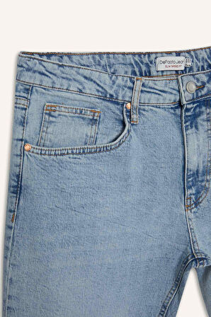 Slim Tapered Fit Dar Kalıp Normal Bel Daralan Paça Jean Pantolon