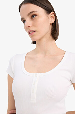 DeFacto Coool Yuvarlak Yaka Fitilli Kaşkorse Çıtçıtlı Bodysuit F1772AX25SMWT32