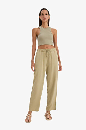 DeFacto Jogger Keten Karışımlı Pantolon Cepli Yüksek Bel Bağcıklı C7683AX25SPKH505