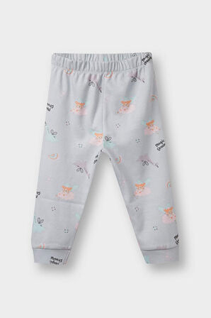 Kız Bebek Pijama Takımı Desenli Uzun Kollu Üst Uzun Alt 