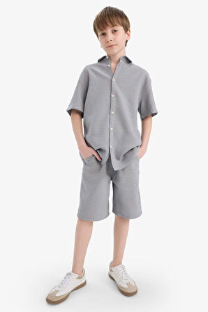 Erkek Çocuk Regular Fit Dokulu Şort