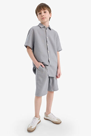 Erkek Çocuk Regular Fit Dokulu Şort