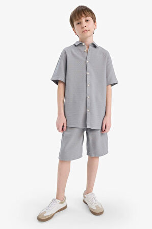 Erkek Çocuk Regular Fit Dokulu Şort
