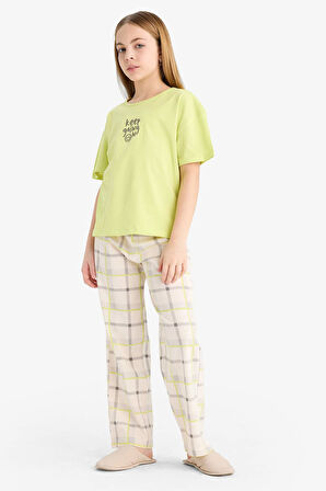 Kız Çocuk Regular Fit Nakışlı 2'li Pijama Takımı