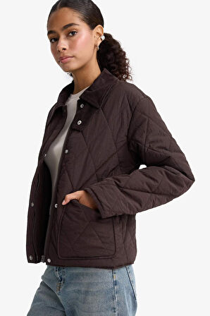 Su Geçirmez Regular Fit Polo Yaka Çıtçıtlı Cepli Mont