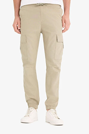 %100 Pamuk Regular Kargo Cepli Yazlık Jogger Paraşüt Pantolon