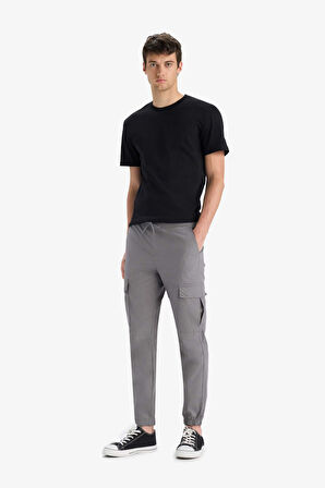 %100 Pamuk Regular Kargo Cepli Yazlık Jogger Paraşüt Pantolon